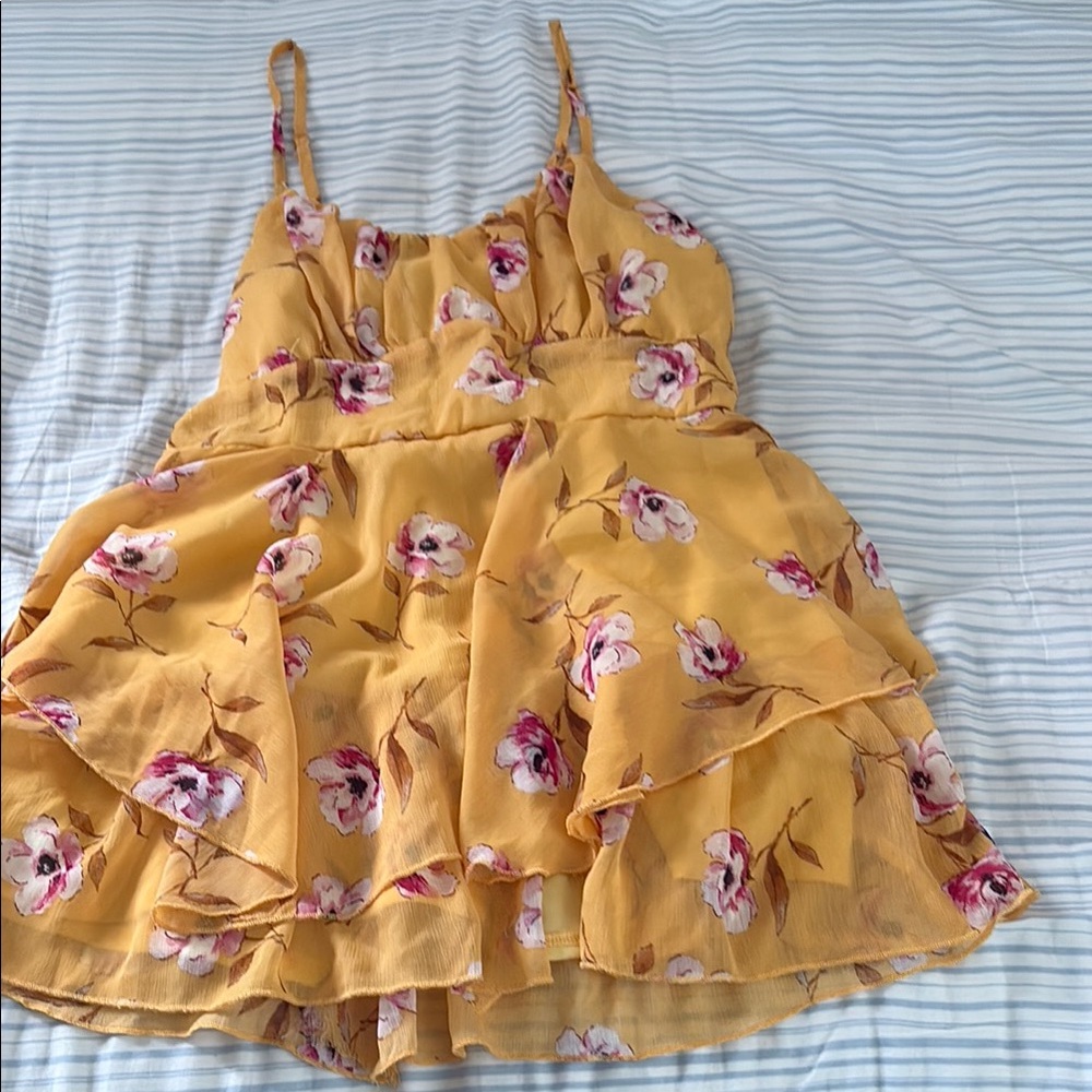 Inspired Hearts Gold Ruffled Tiered Sleeveless Top